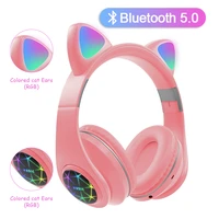 m2 cute cat earphones wireless headphones muisc stereo bluetooth headphone with microphone children daughter earpieces headset