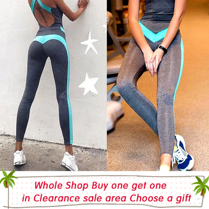 Женская цельная спортивная одежда Обтягивающие Комбинезоны с открытой спиной