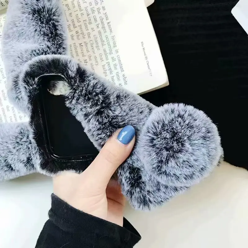 For iphone 13 12 Mini 11 Pro Max 5 5S SE Hairy Cute Rabbit Animal Phone Case iPhone XS MAX XR 6 6S 7 8 Plus Soft Cover | Мобильные