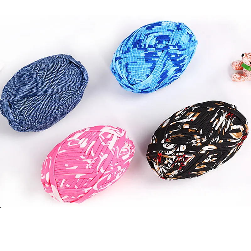 100 г/шарик Толстая цветная полоса из окрашенной ткани в разрезы нить для