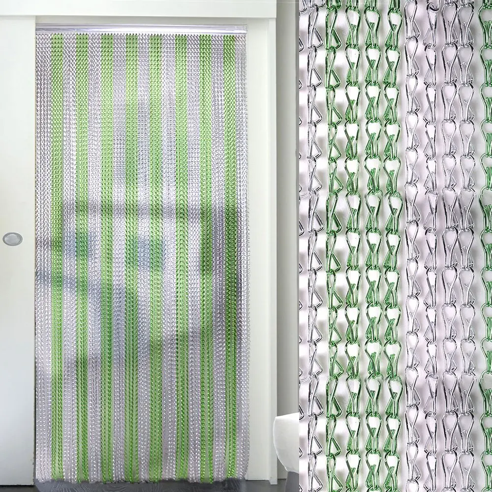 Двойной крюк алюминиевая металлическая цепь насекомых экран двери занавес Fly