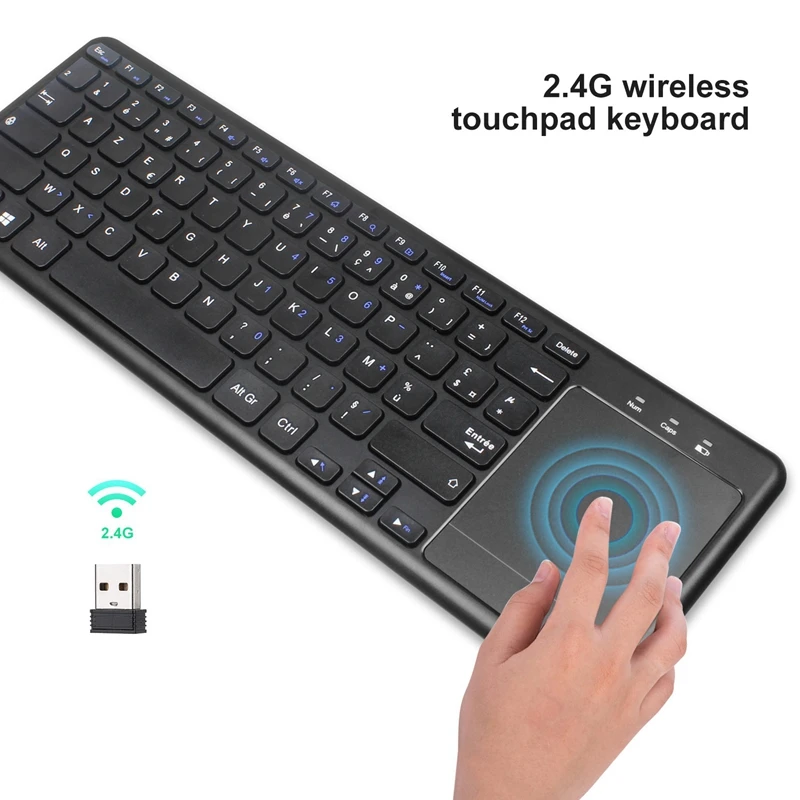 Французская версия 2 4G Беспроводная клавиатура с Presspad для Windows PC ноутбука Ios Pad Smart