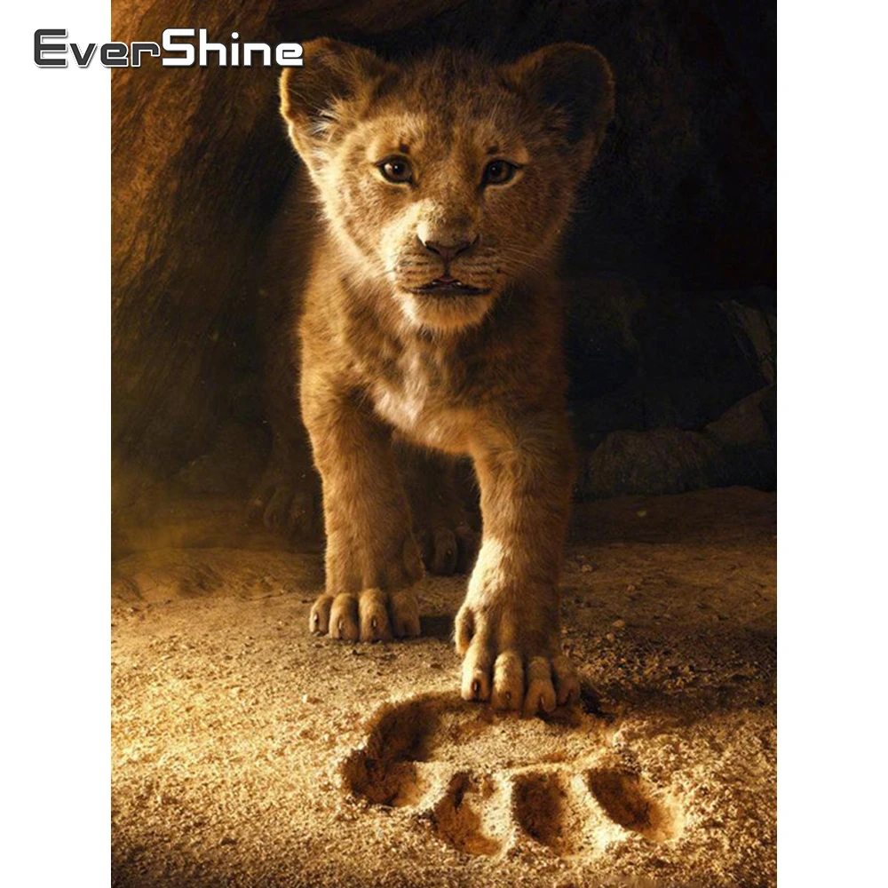 Evershine 5d алмазная вышивка животные Живопись горный хрусталь мозаика лев крестиком