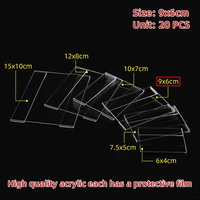 9x6cm 20pcs acrylic sign holder frame adhesive price label tag name card display rack wall amounting flat price card clip frame