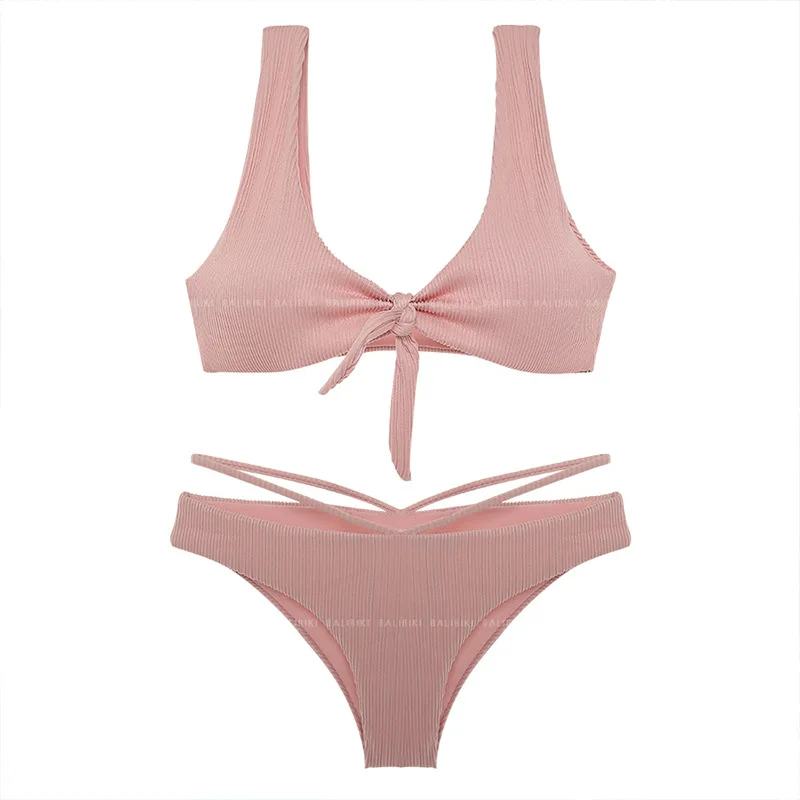 

2021 new sexy super-exposed bikini pink fairy fan strap online celebrity ins fashion explosion one-piece swimsuit