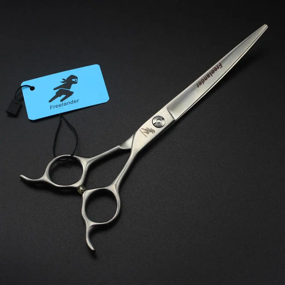 Ножницы для домашних животных 7 &quotИзогнутые двойные хвостовые матовые ножницы