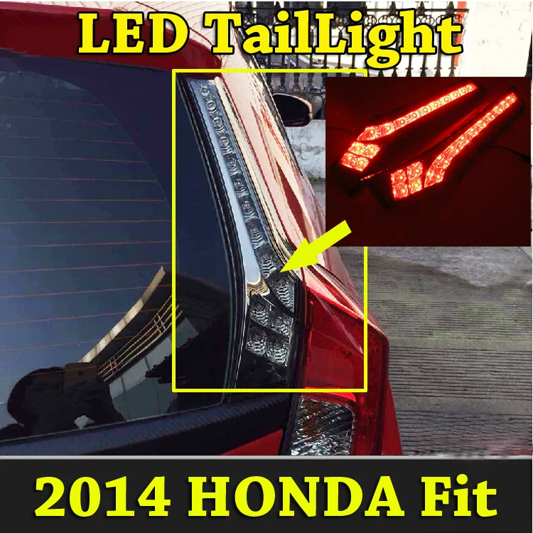 

2014~2016y Car Bumper Tail Light For Fit Jazz Taillight Brake LED Car Accessories Taillamp Jazz Fit Rear Light Fog