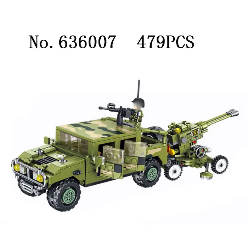 

636007 479 pcs Peace Mission Chinese Military Armed Rescue Vehicle Model Building Blocks Children's Toy Gifts