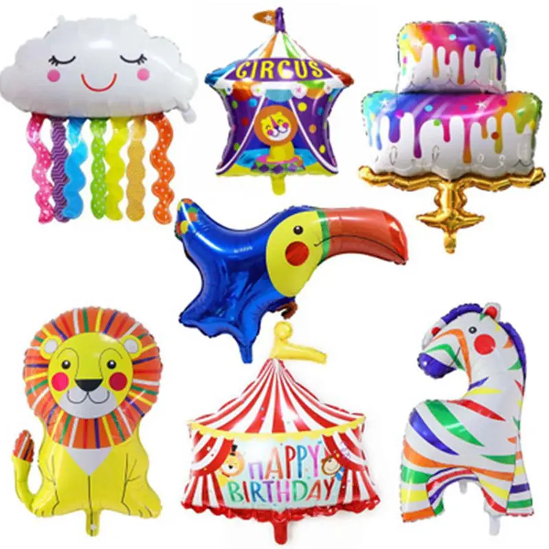 1 шт. цирковых животных на день рождения воздушные шары из фольги слон лев Зебра
