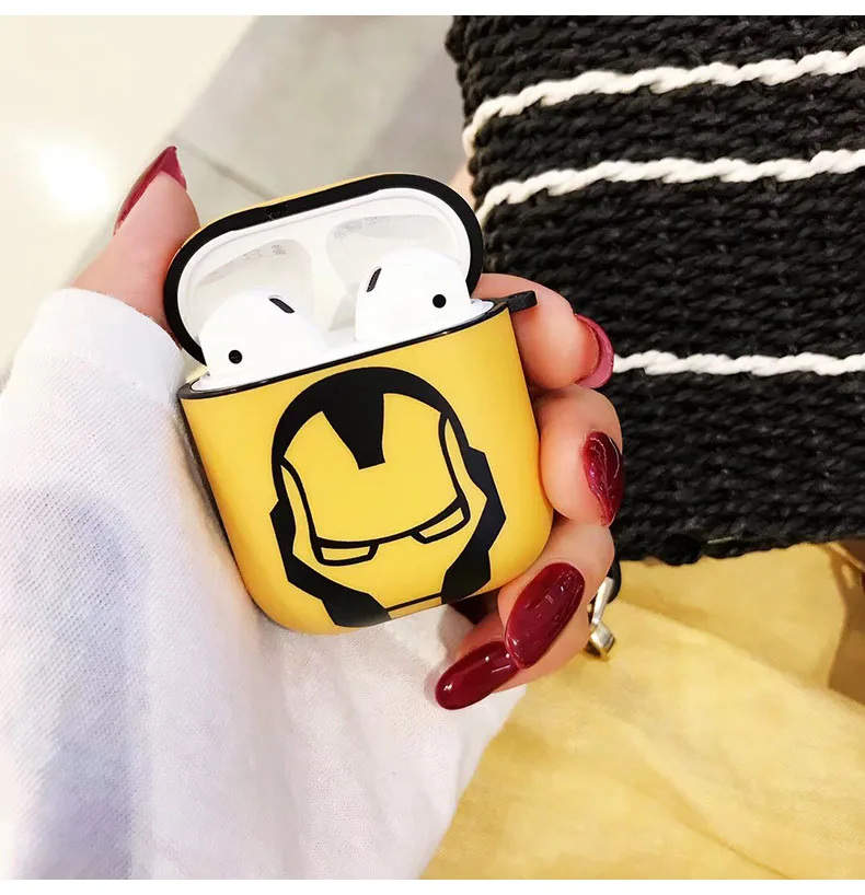 Marvel Super Hero Железный человек Мстители чехол для Apple Airpods Беспроводная bluetooth-гарнитура защитная коробка Мода - Цвет: Yellow