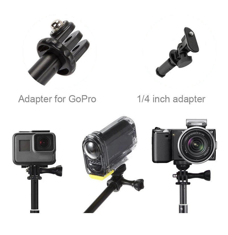 29 дюймов алюминиевый монопод для GoPro Hero 8 7 6 5 Sjcam Sj8 Yi 4K Eken H9 Экшн-камера селфи палка для Go Pro аксессуар