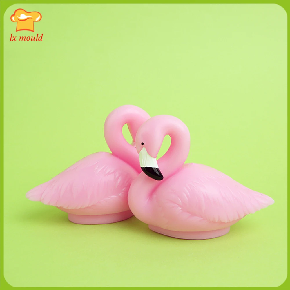 Силиконовая форма в виде фламинго свечи десерта мыла для украшения свадьбы дня