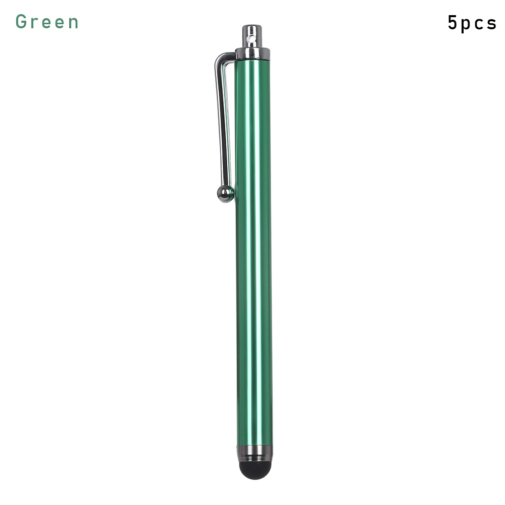 5pcs green 5/10 шт. металлический ПК Экран стилус для сенсорного экрана, Аксессуары для мобильных телефонов, стилус для сенсорного экрана, Сенсорный экран Стилус для планшета iPad сотового телефона для samsung - Colors: 5pcs green