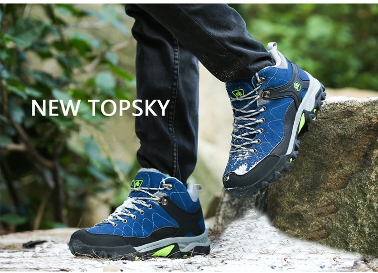 JUNJARM New Men Boots Winter With Fur Warm Snow Boots Men Winter Boots Work Shoes Men Footwear Fashion Rubber Ankle Shoes