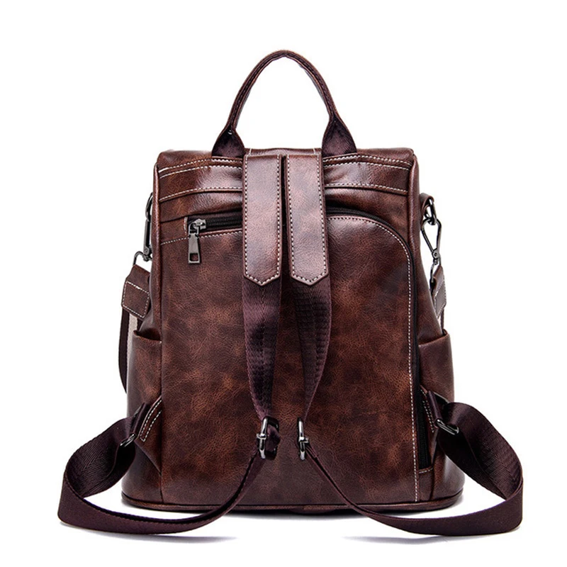 Новый кожаный рюкзак для женщин 2019 высокое качество женская сумка на молнии