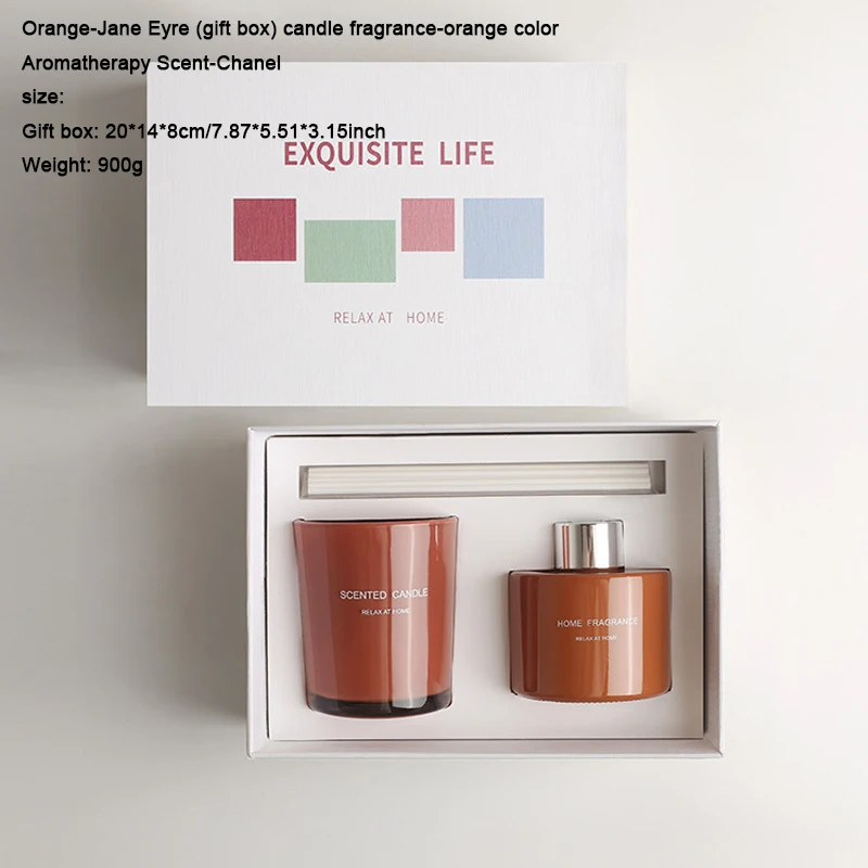 

Home Aromatherapy Candle Creative Glass Gift Box Soy Wax Vegetable Essential Oil Bedroom Fragrance Hand Gift Box Set