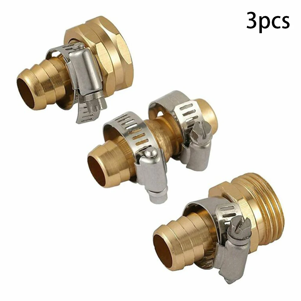 3 шт соединители для труб воды 5/8 дюйма Шланг Латунный садовый водный шланг ремонт