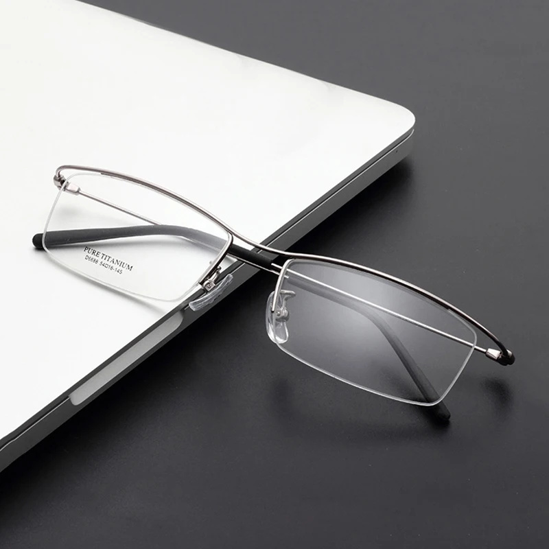 Титановые очки с полуоправой оправа для мужчин прозрачные линзы оптические