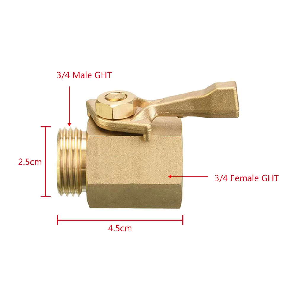 

Eco-friendly Solid Brass Body Hose Garden Brass Shut Off Valve Set with Washers Large Handle Design Standard Widely Use