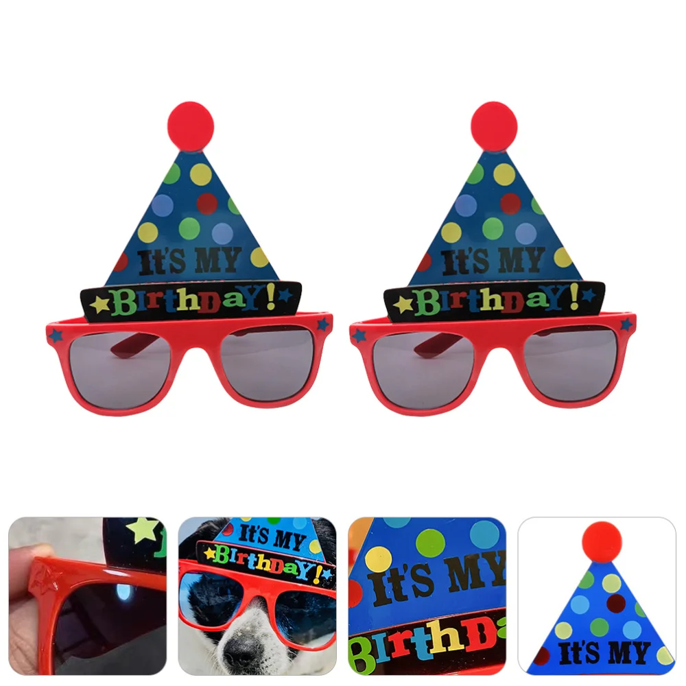 

2pcs Birthday Party Prank Photo Glasses Frames Creative Party Photo Prop