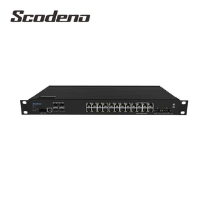 24-Port Gigabit Ethernet L2 Managed Industrial Switch, 24x 10/100/1000BASE-T, 4x 10Gb SFP, -40°C to 85°C Operating Temperature