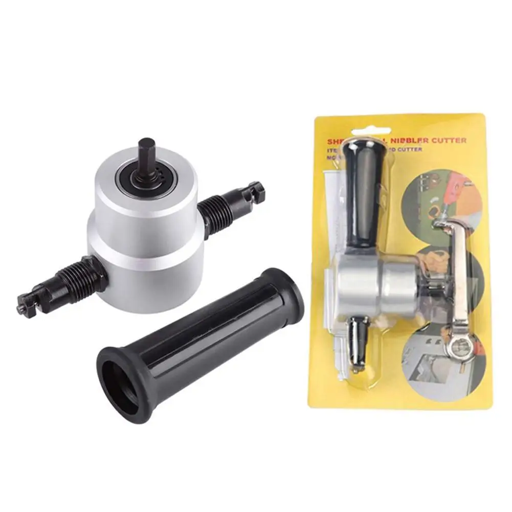 

Double-Headed Sheet Metal Cutting Machine Saw Tool Electric Cutter Save Effort Nibbler Punching Shears for Iron Sheet w/Wrench