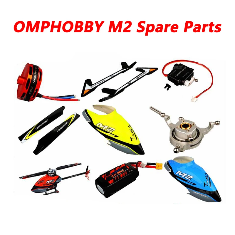 

Original OMPHOBBY M2 RC Helicopter Spare parts nose cover landing gear blade motor swashplate bearing Accessory