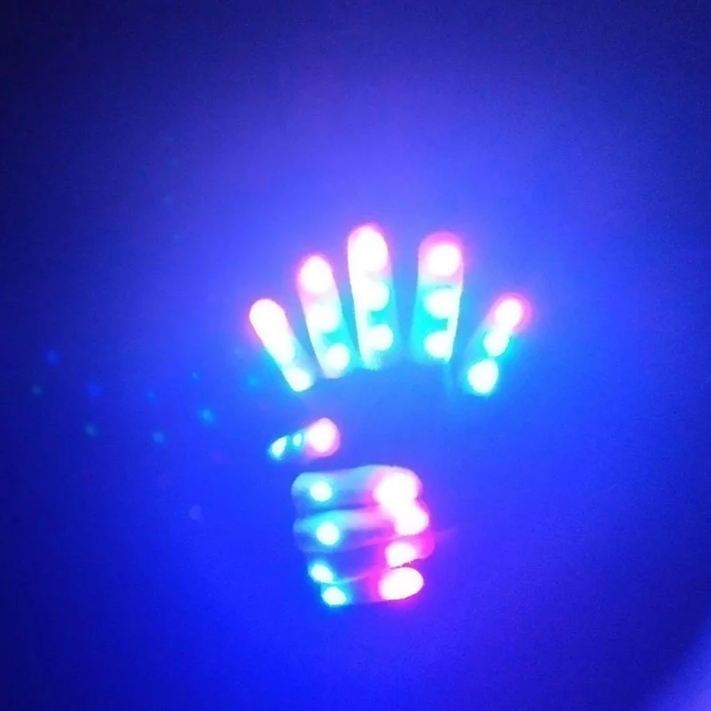 Светящиеся варежки со светодиодсветильник кой 1 шт. светящиеся перчатки Детские