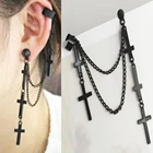 Женские многослойные серьги-подвески SUMENG, черные серьги в стиле ретро с крестом в стиле хип-хоп, Подарочная бижутерия, 2022