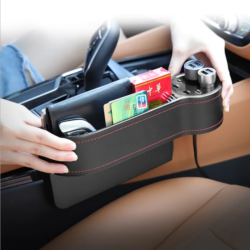 Автомобильное зарядное устройство с двумя usb портами коробка для хранения 2 порта