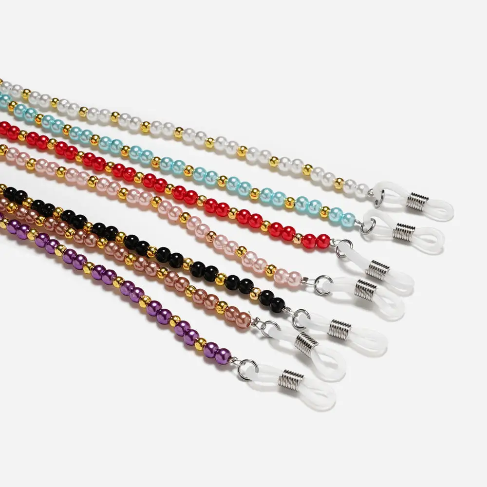 

Fashion hot sale multi colors Beaded Glasses Chain & Lanyards cheap personalized Eyeglass Sunglasses Reading Glasses Chain
