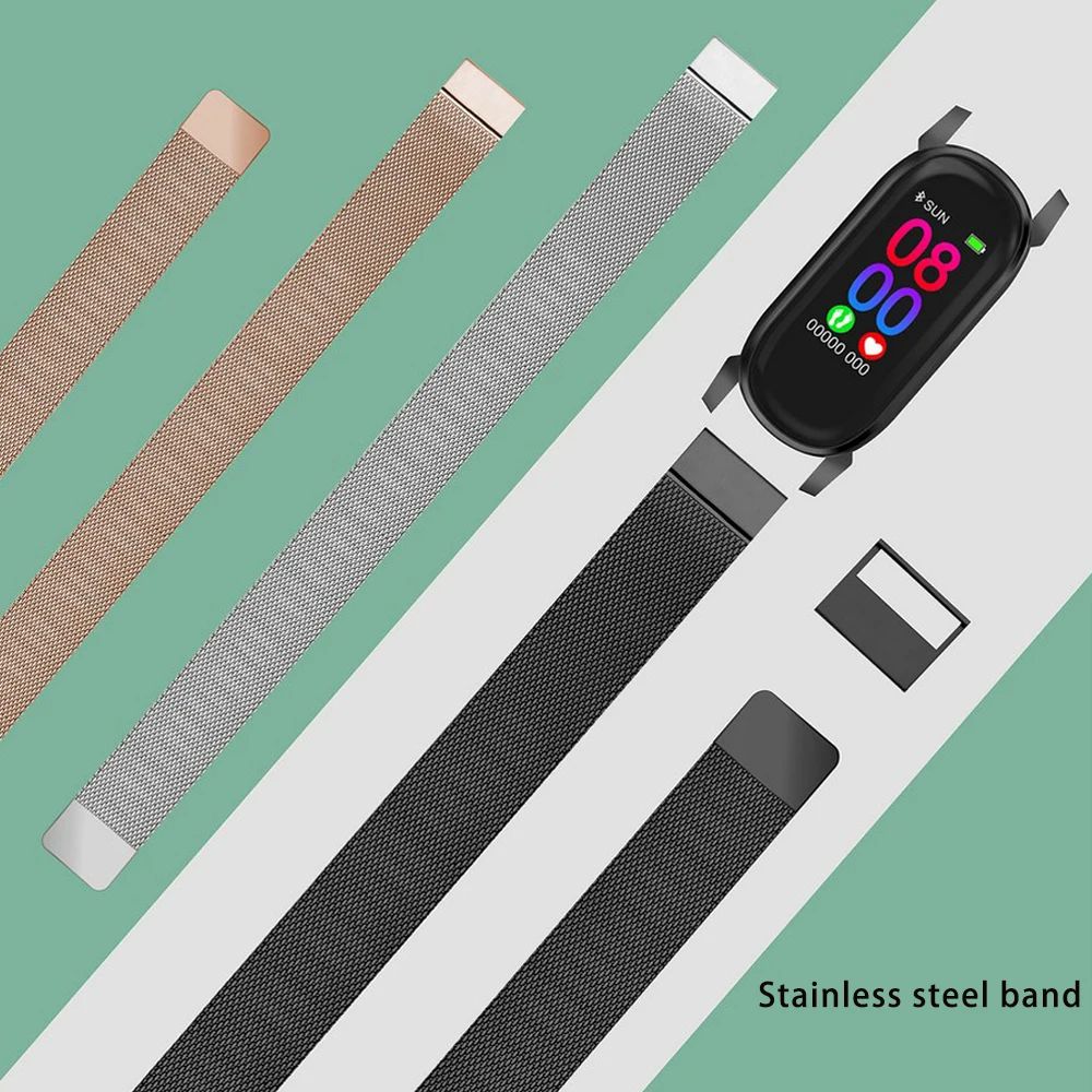 

Temperature Measurement Bracelet Blood Pressure Testing Waterproof Sleep Monitor Smart Bracelet Intelligent Heart Rate Alarm