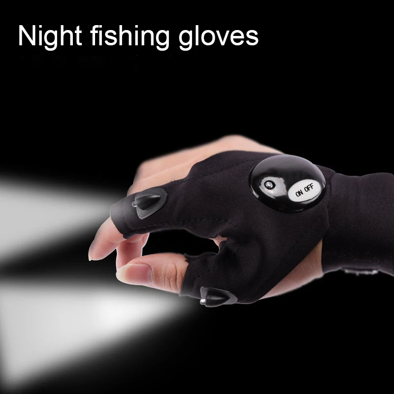 1 шт. перчатки для рыбалки мужчин ночной с лампами лампой приманки улицы дышащая
