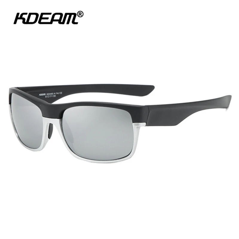 Мужские поляризованные солнцезащитные очки KDEAM черные TR90 с покрытием из стекла