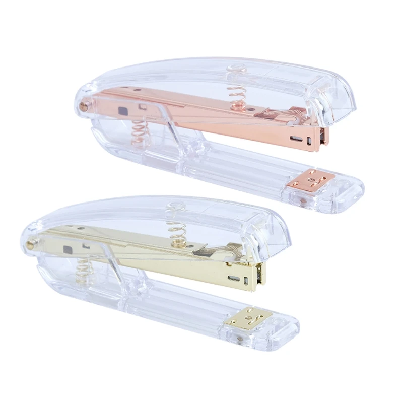

Acrylic Clear Stapler Gold Stapler Cool Office Desk Accessory for Office Home School Uses Standard Staples Great Gift