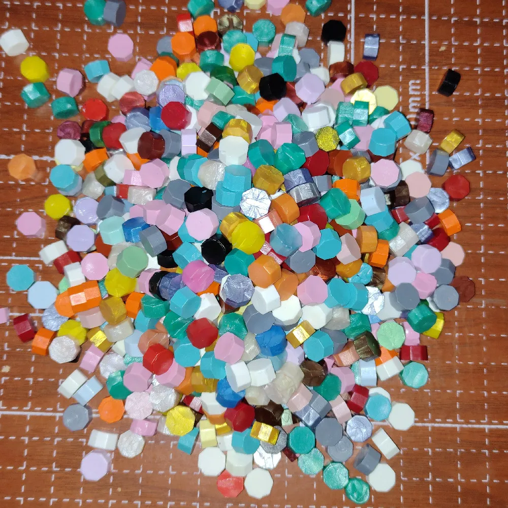 

100Pcs Octagon Stamping Sealing Wax Beads Wax Seal Stamps for Envelope Documents Retro Wedding Invitation Decorative Supply