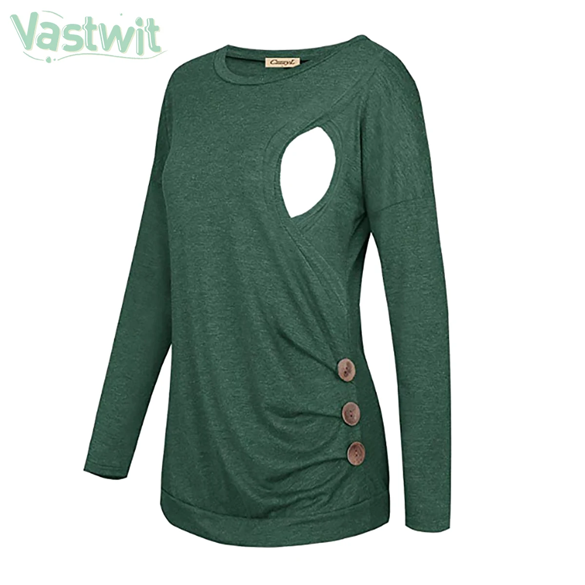 

Women Maternity Breastfeeding Tee Nursing Tops Button Side Long Sleeve Side Ruching T-shirt Plus Size XL Pregnancy Clothing Tee