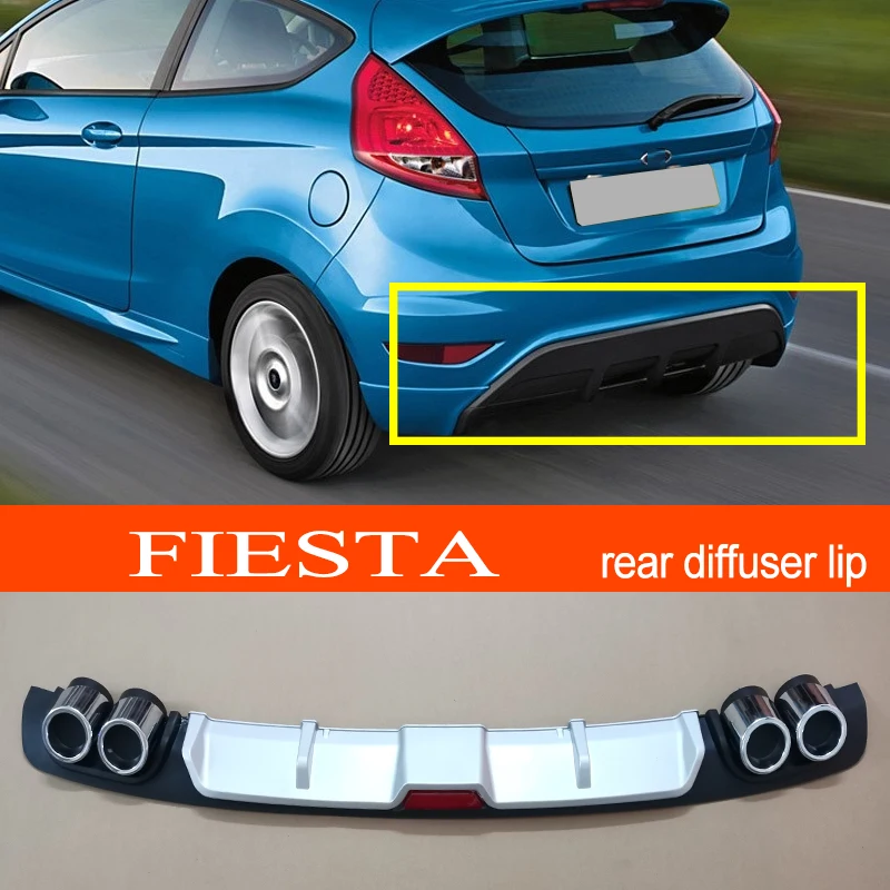 Автомобильный задний бампер из АБС пластика серебристый/черный|Спойлеры и