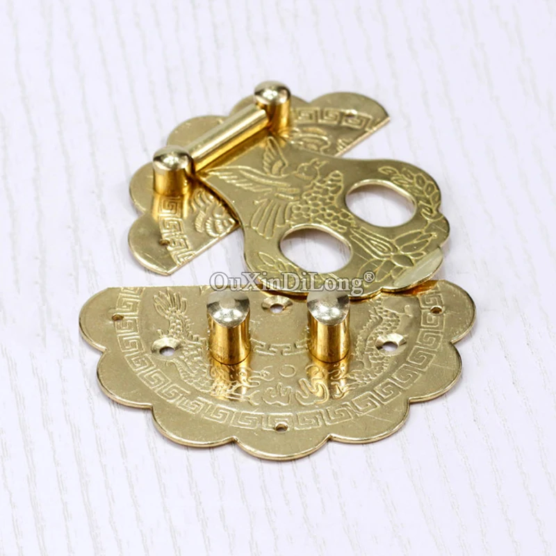 Европейские антикварные 2 шт Чистая латунь засов замка застежка ювелирных