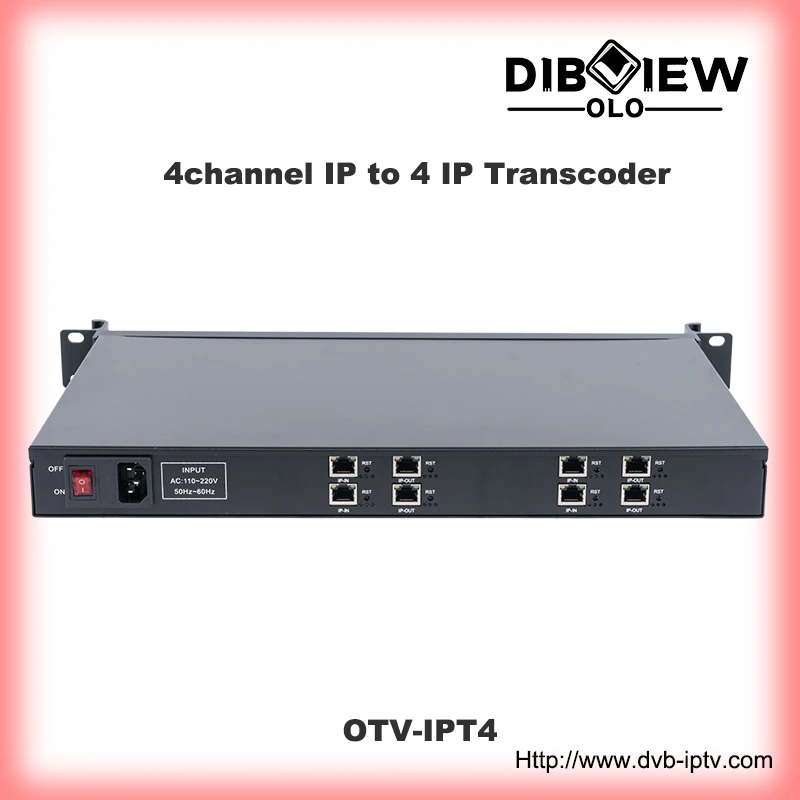 Фото Dibview OTV-IPT4 4-канальный IP-транскодер на 4-канальный IP-транскодер 4K 30 кадров в секунду для потоковой передачи видео, IPTV-транкодер №1