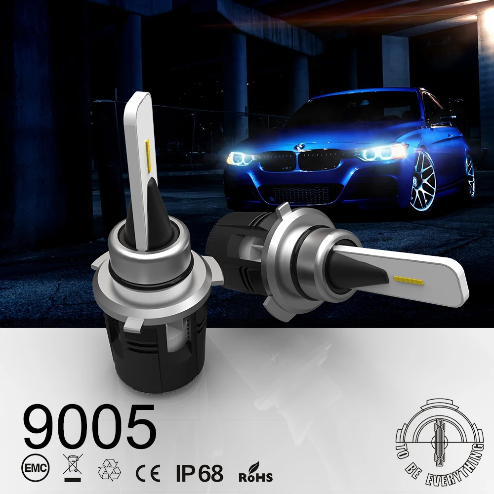 2Pcs/Set 9005/HB3 9006/HB4 Plug&Play B6 LED Headlight Built-in Fan Cooling Pure White 7200LM 6000K Auto Bulbs Kit | Автомобили и