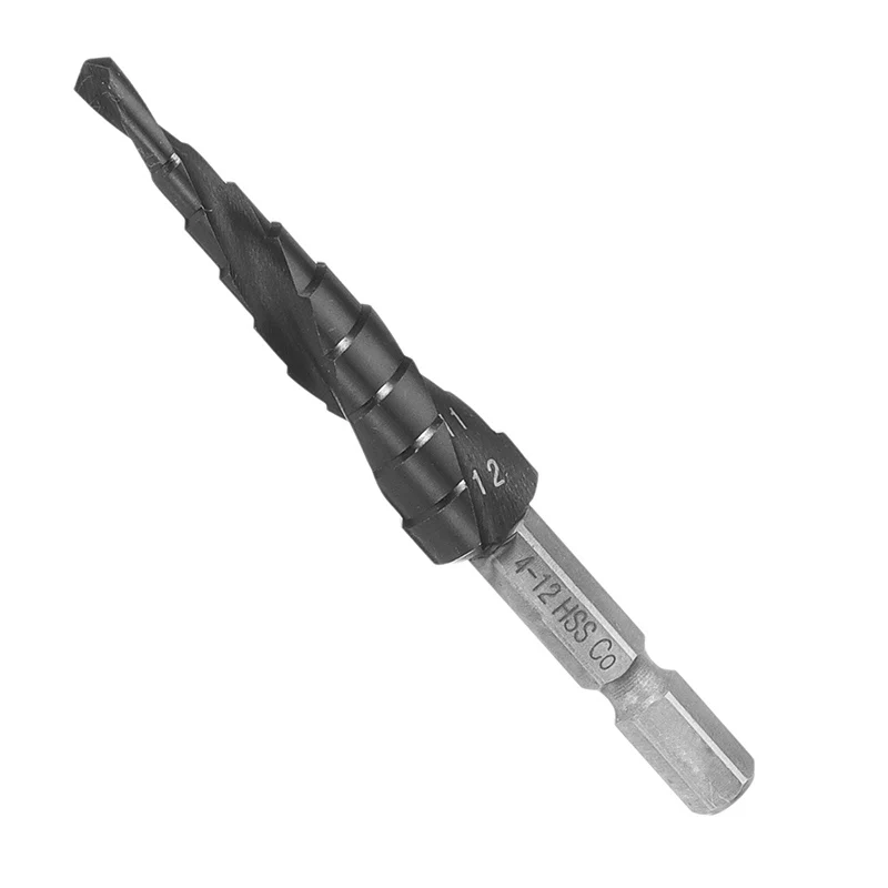 Конусный сверло DANIU HRC89 с покрытием AlTiN и диаметром от 4 до 12 мм из высокоскоростной стали M35 с кобальтовым конусом и шестигранным хвостовиком для работы с древесиной.