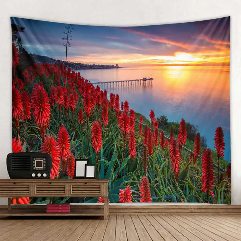 

SeaFlowers Beautiful Tapestry Bohemian Wall Hanging Dream Hanging Cloth Mandala Printed Tapestry Living Room Bedroom Home Decor