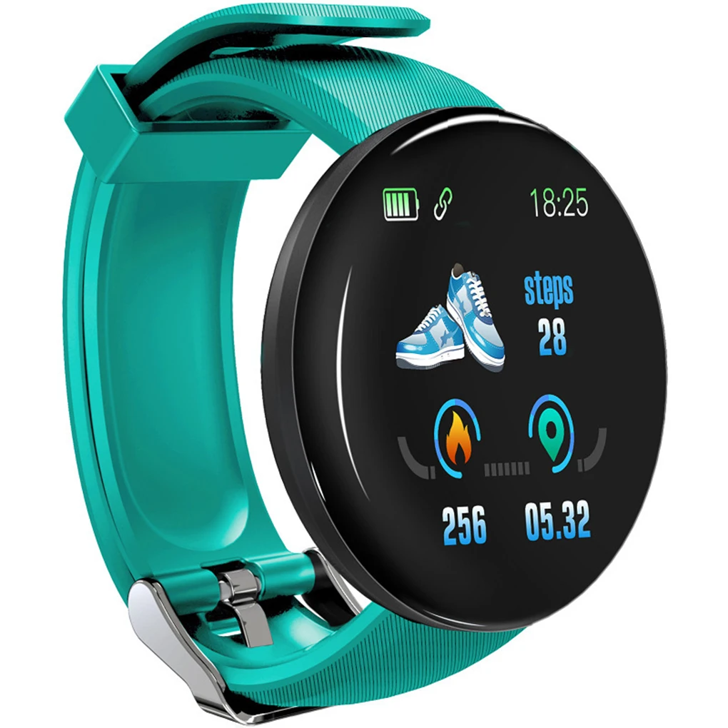 

D18 Heart Rate Blood Pressure Smartwatch Color Screen Fitness Tracker Smart Watch IP65 Waterproof Bracelet