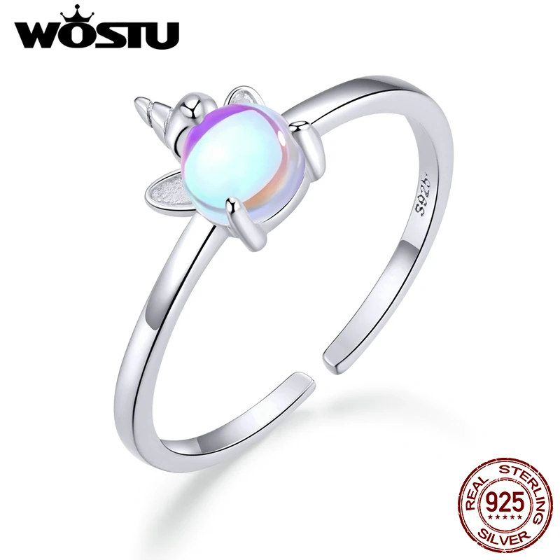 WOSTU 925 пробы Серебряный Длинный хвост мышь открытые Регулируемые кольца вечерние