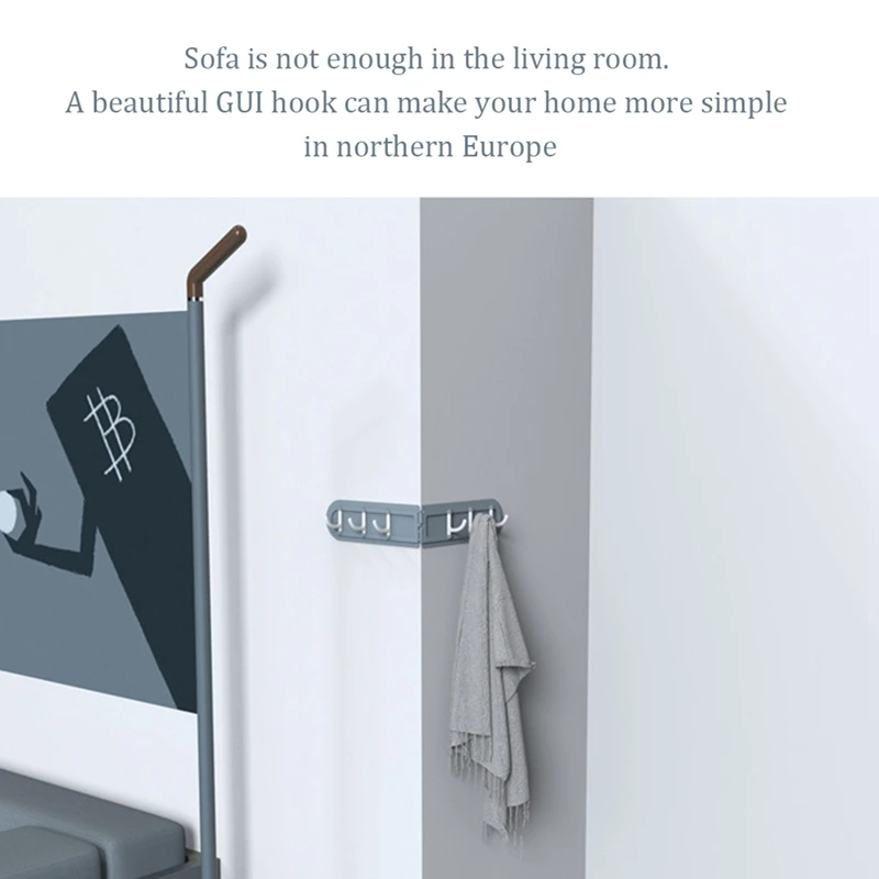 4 шт. 6 рядов крючков для углов складные крючки подвесная стойка настенные одежды