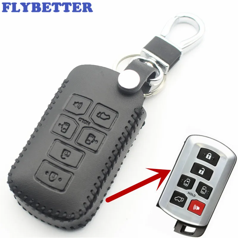 FLYBETTER чехол из натуральной кожи с 6 кнопками без ключа для Toyota Sienna автомобильный