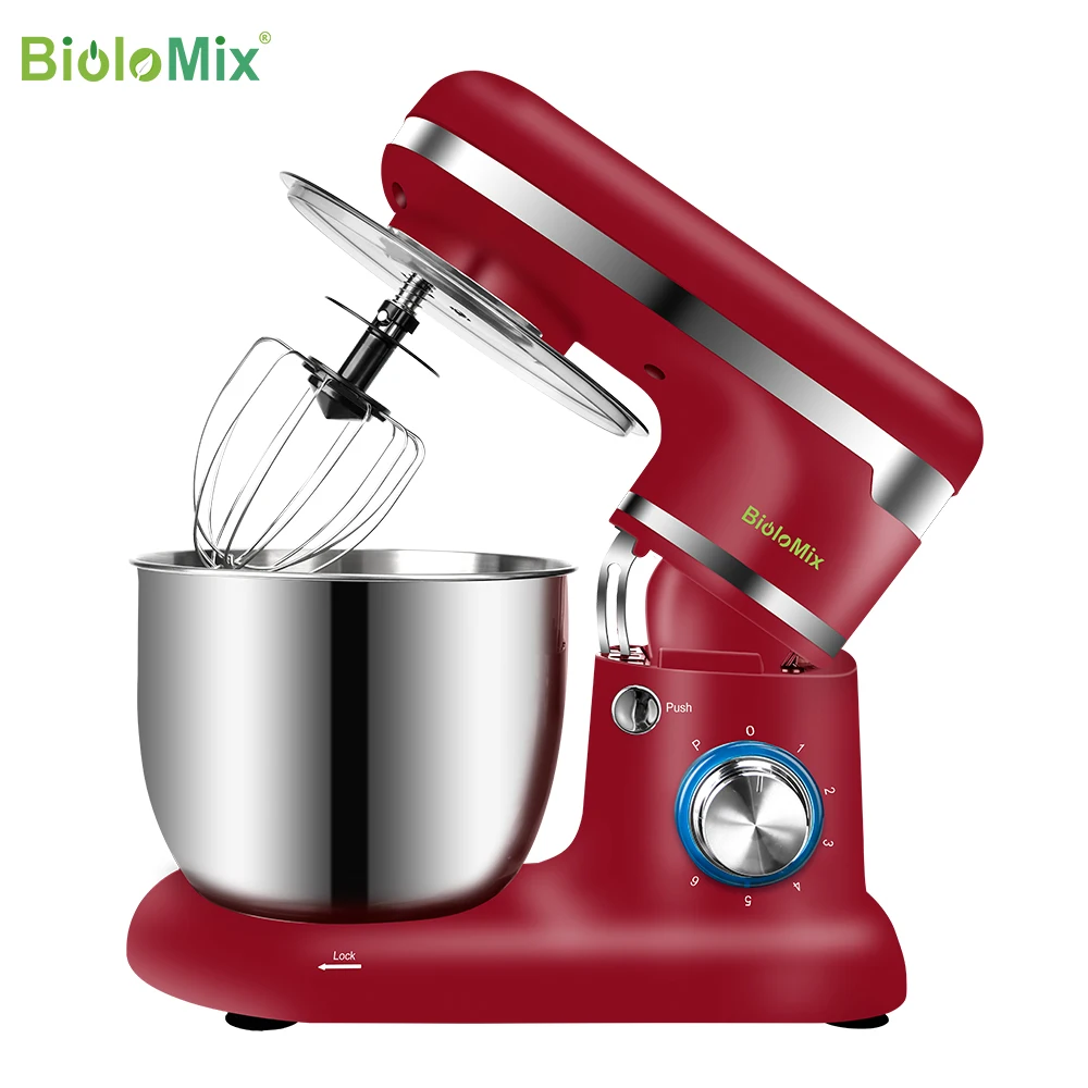 Миксер BioloMix кухонный из нержавеющей стали, 1500 Вт, 5 л, 6 скоростей - изображение
