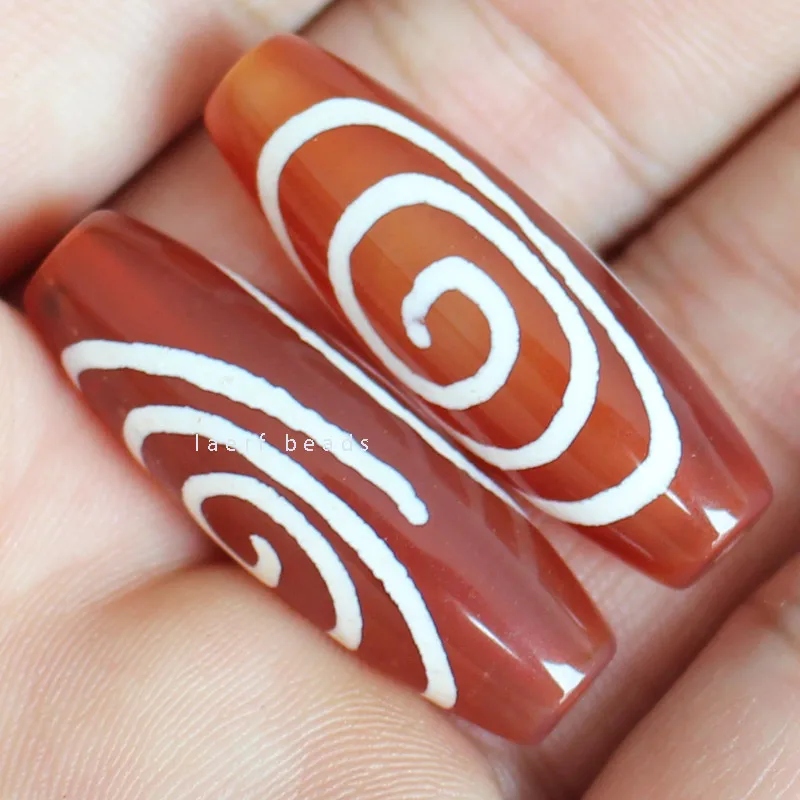 Бусины из тибетского агата овальной формы 10 х30 мм 1 шт. | Украшения и аксессуары