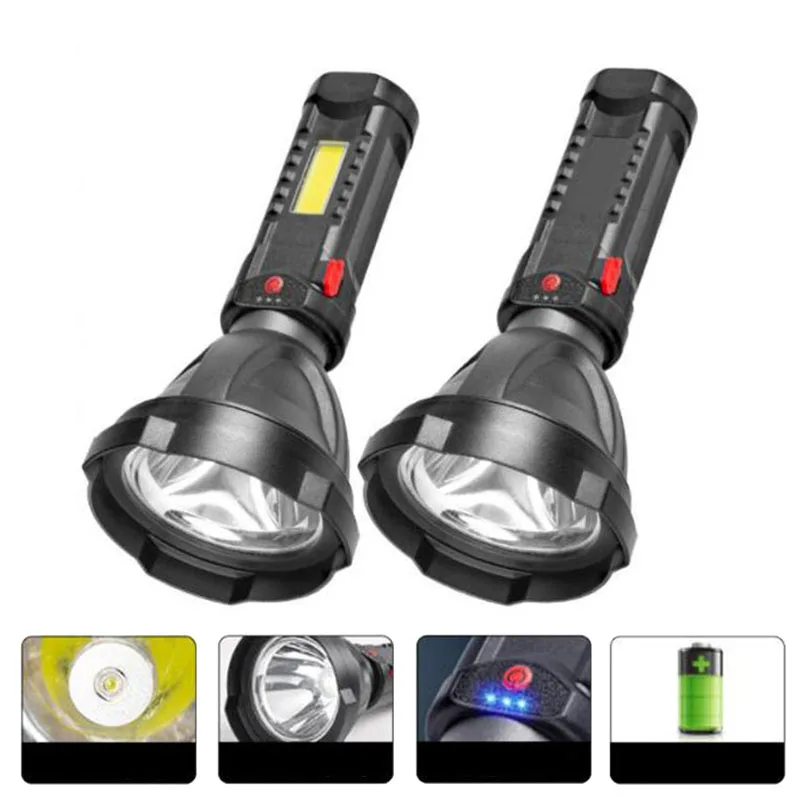 

2021 Year New Style LED Flashlight Mini Portable Lamp With Built-in Battery USB Rechargeable COB LED Flashlight Torch Light a